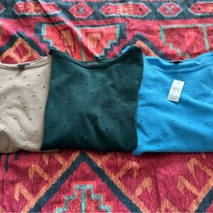 Ann Taylor Factory Women’s lot of 3 Textured Sweaters - Size L